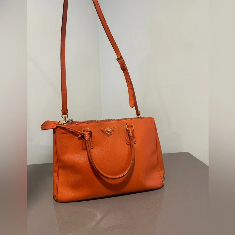 Prada Vibrant Orange Leather Satchel - Picture 4 of 9